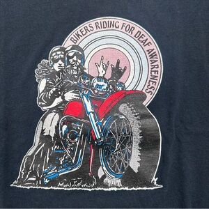 “Bikers Riding for Deaf Awareness”, Short Sleeve Tee, Men’s Size XXL